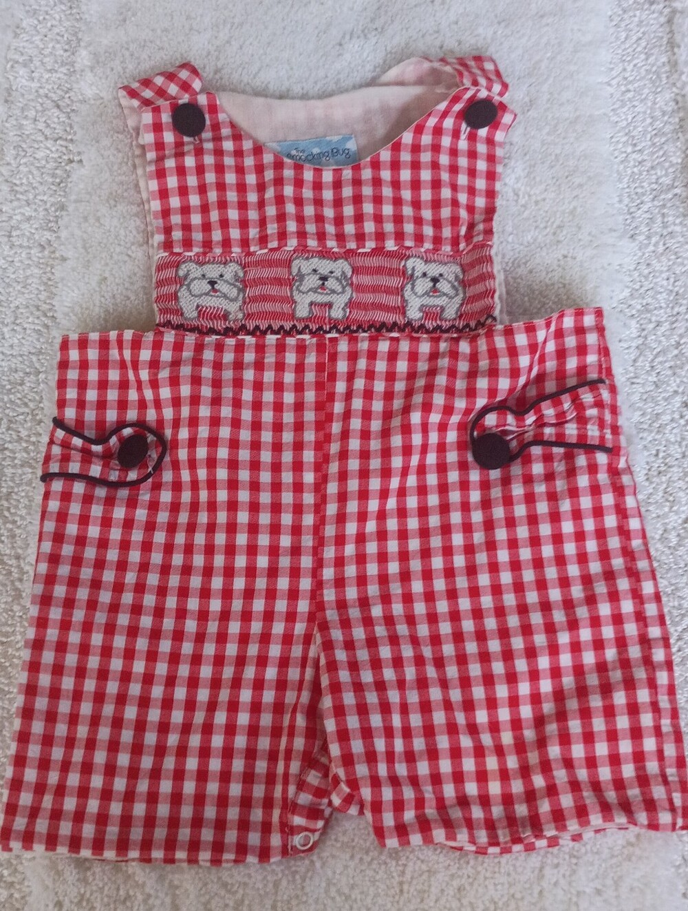 The Smocking Bug Georgia Bulldogs Smocked Romper
